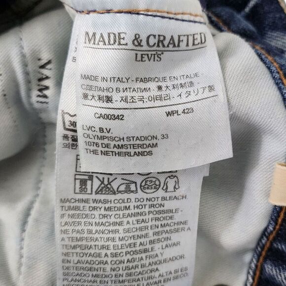 Levis Made & Crafted Jeans Womens 25 Blue Sticks Slim Fit Distressed Made Italy - Picture 5 of 14